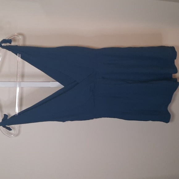 Urban Outfitters Sally Shoulder Tie Sleeveless Shorts Romper, Teal - Picture 7 of 12